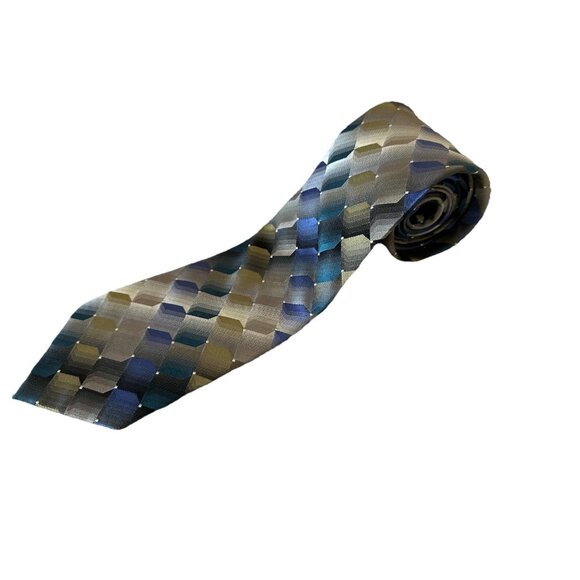Van Heusen Other - 🌵4/$25 Van Heusen Gray Geometric 100% Silk Necktie 59"x3.25" Business‎ Career